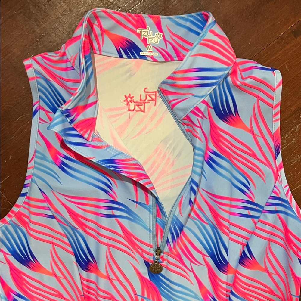 Tzu Tzu Vibrant Pink and Blue Dress - Picture 3 of 12